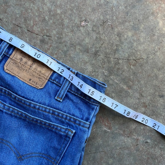 Vintage 70s 80s Levis Mens 575 Jeans Blue Denim Straight Leg Size 32x33 - Picture 8 of 10